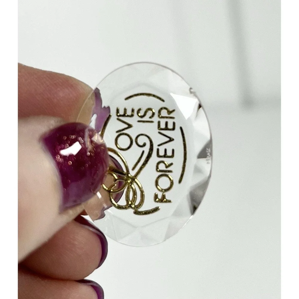 Vintage 1988‎ Hallmark Love Is Forever Miniature Ornament Acrylic Oval QXM5774